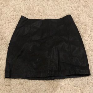 Leather free people mini skirt